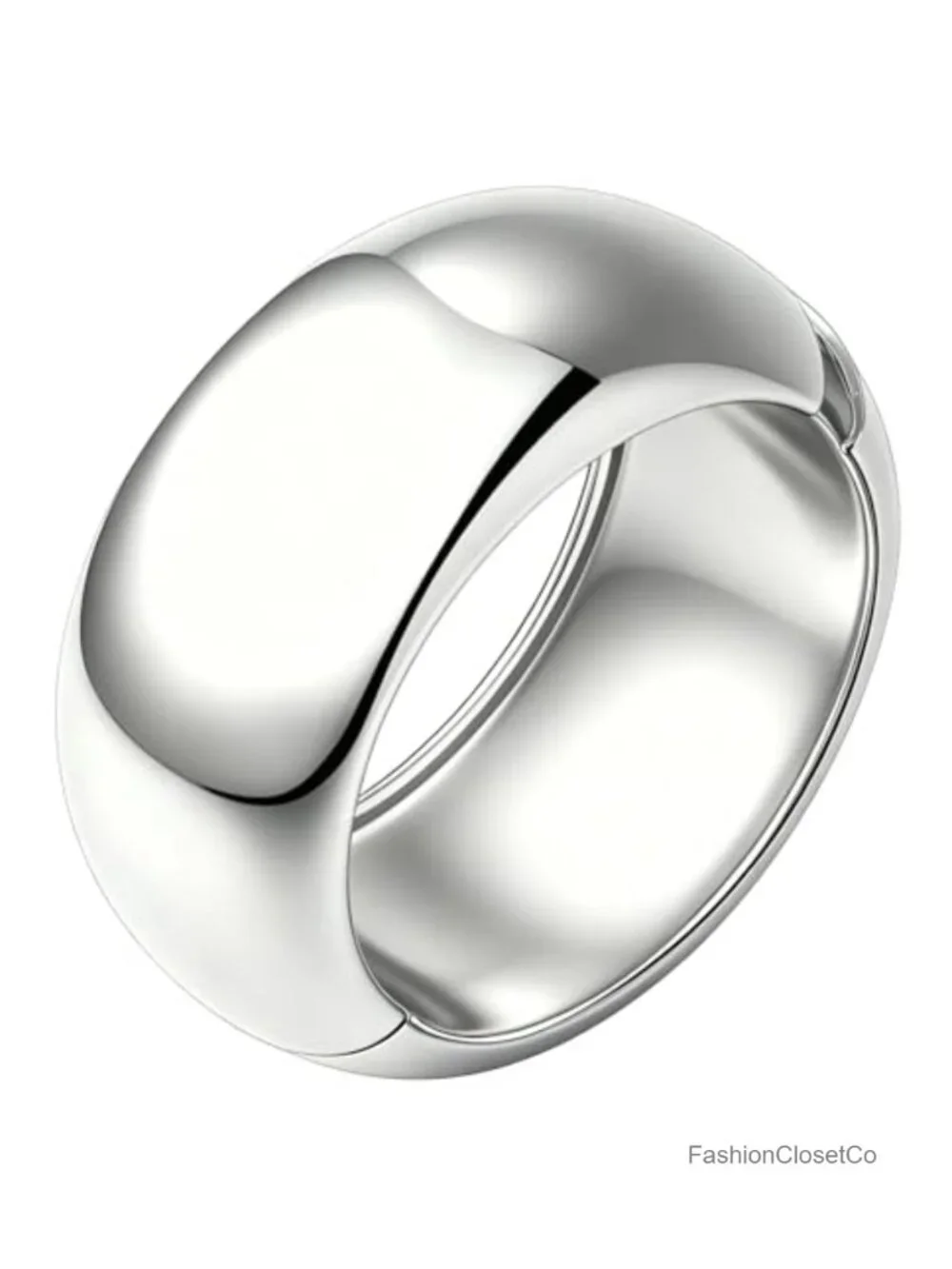 Minimalist Chunky Bangle Bracelet, Wide Twisted Cuff Hinged Bangle, Silver